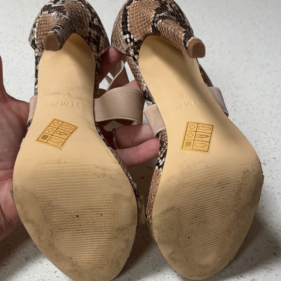 SIMMI MADELINE BEIGE SNAKE CLEAR STRAPPY STILETTO HEELS  S4 - Picture 12 of 15